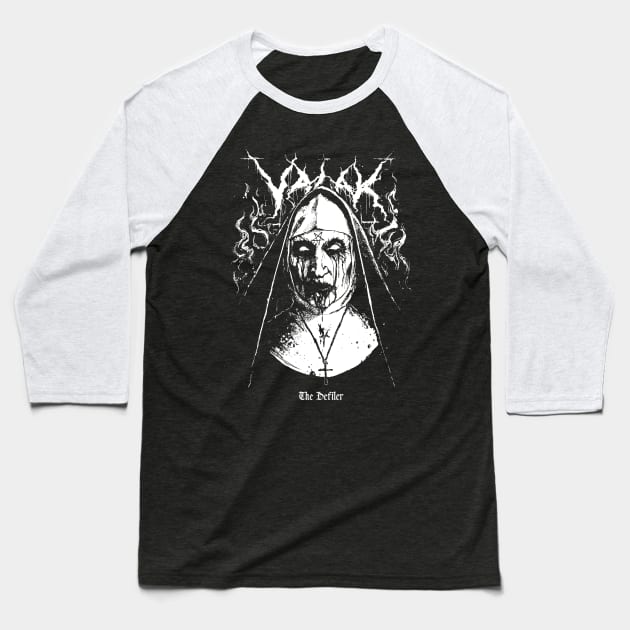 Black Metal Valak Baseball T-Shirt by Samhain1992